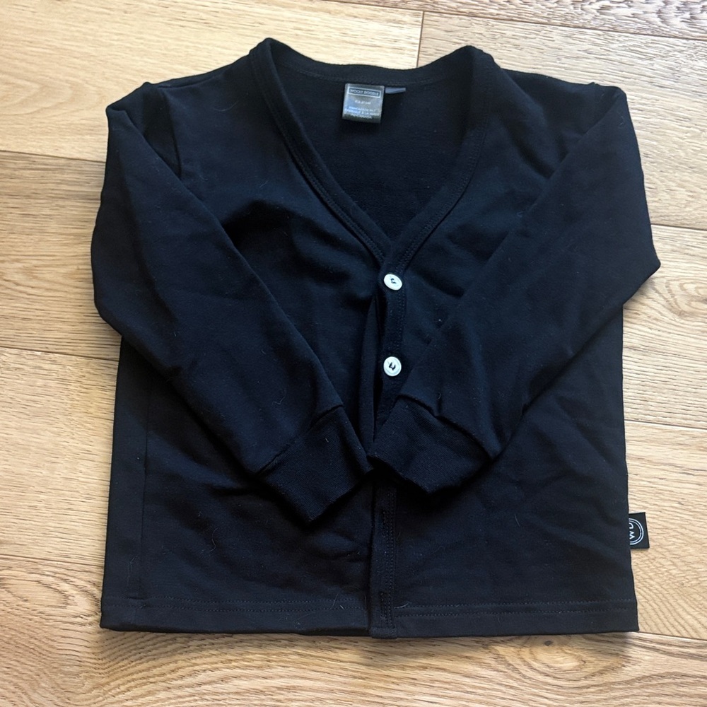 Children's Black V-Neck Button Cardigan - Classic Layering
